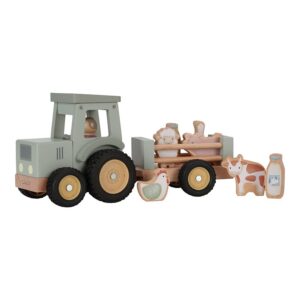 Holz-Traktor mit Anhänger – Kleine Farm